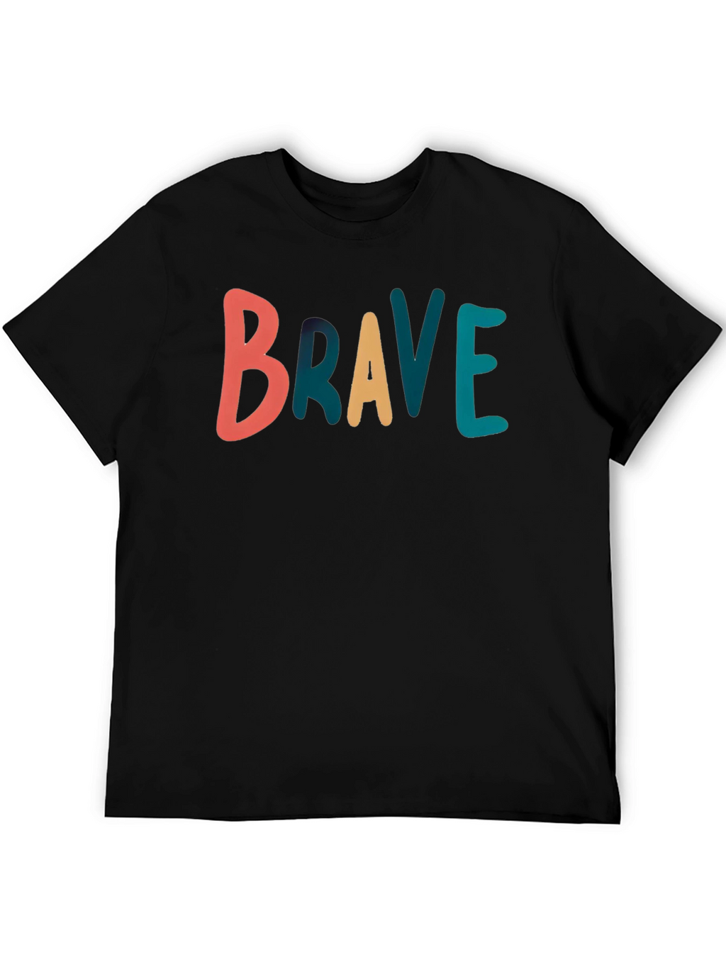 Brave Graphic Tee - Black Cotton T-Shirt