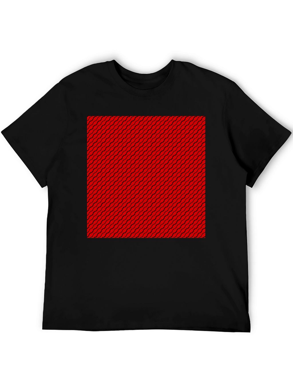 Patterned Graphic Tee - Black