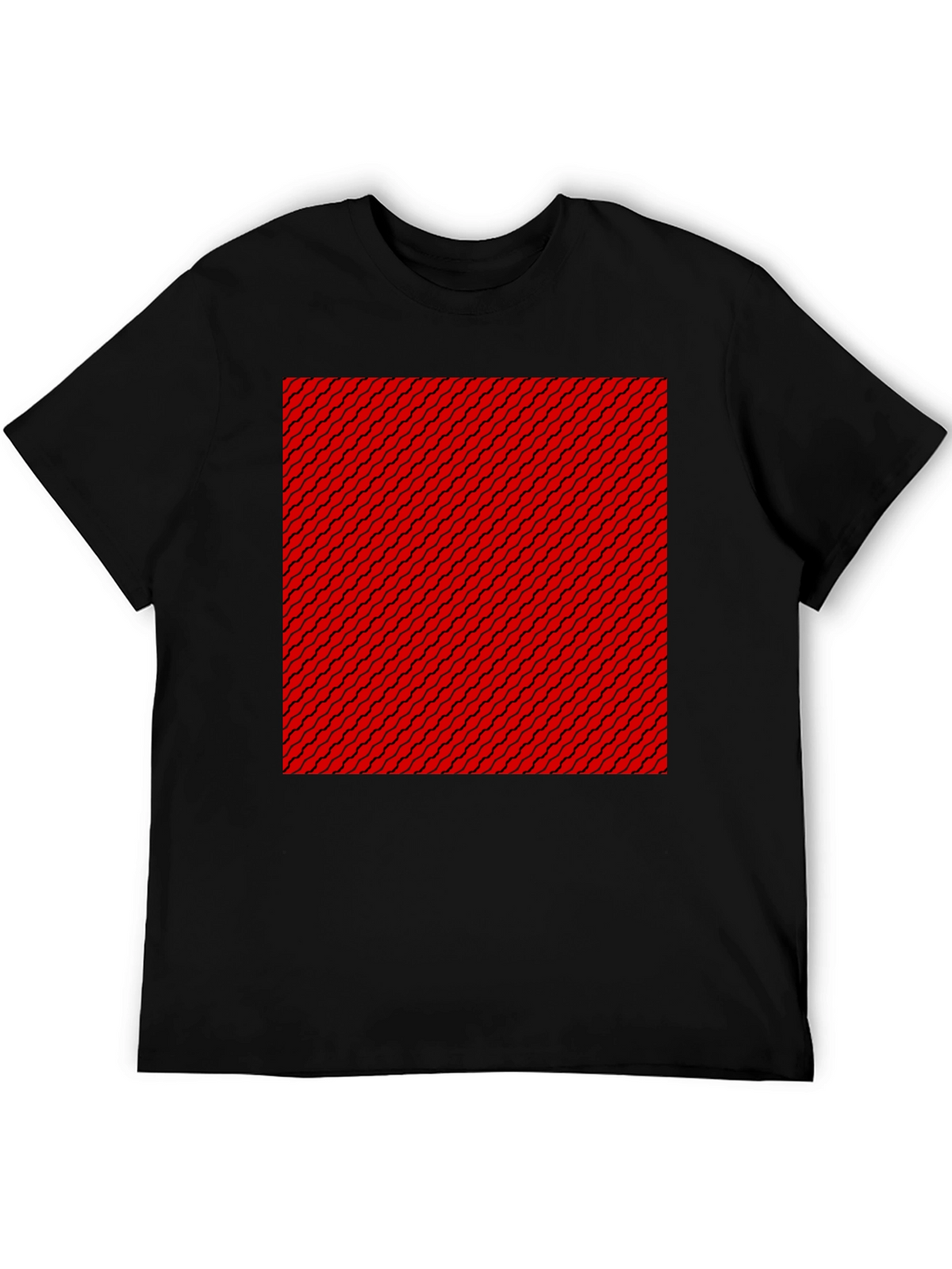 Patterned Graphic Tee - Black