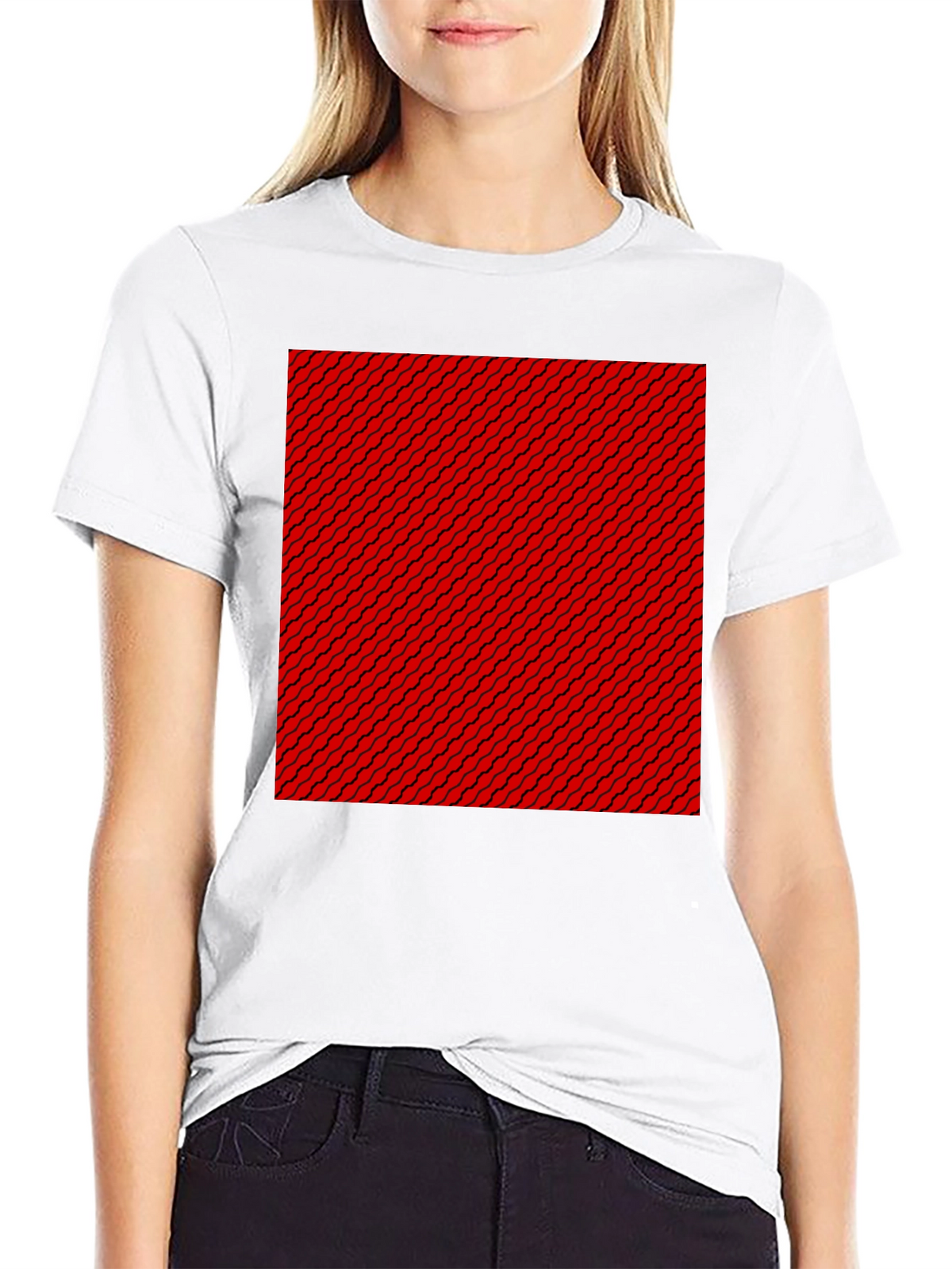 Patterned Graphic Tee - Black