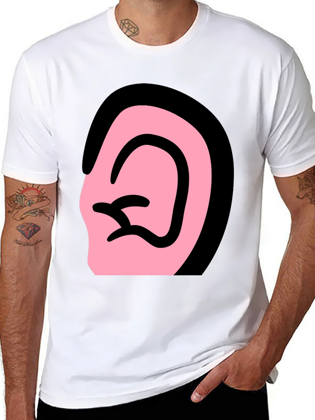 Ear Graphic Black T-Shirt