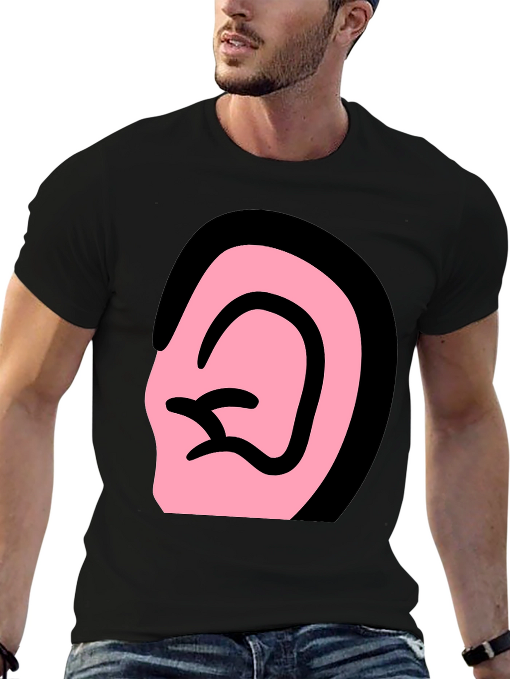 Ear Graphic Black T-Shirt