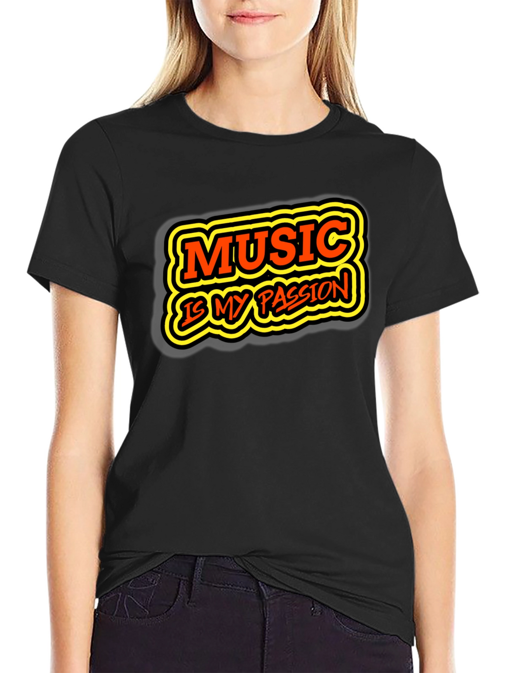 Music is My Passion Graphic Tee - Black