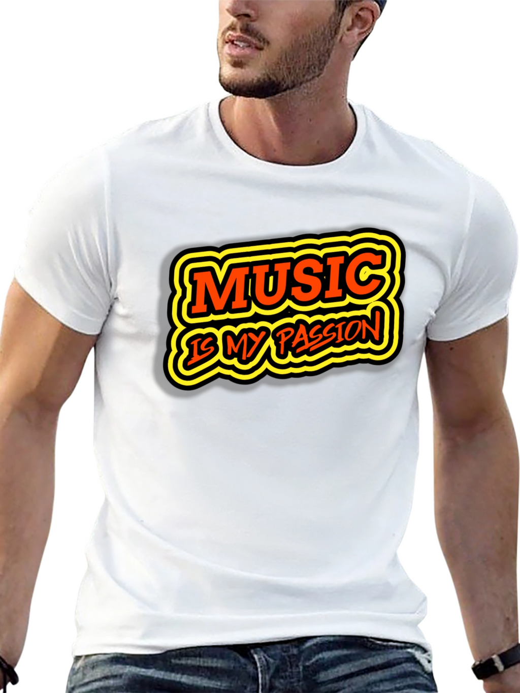 Music is My Passion Graphic Tee - Black