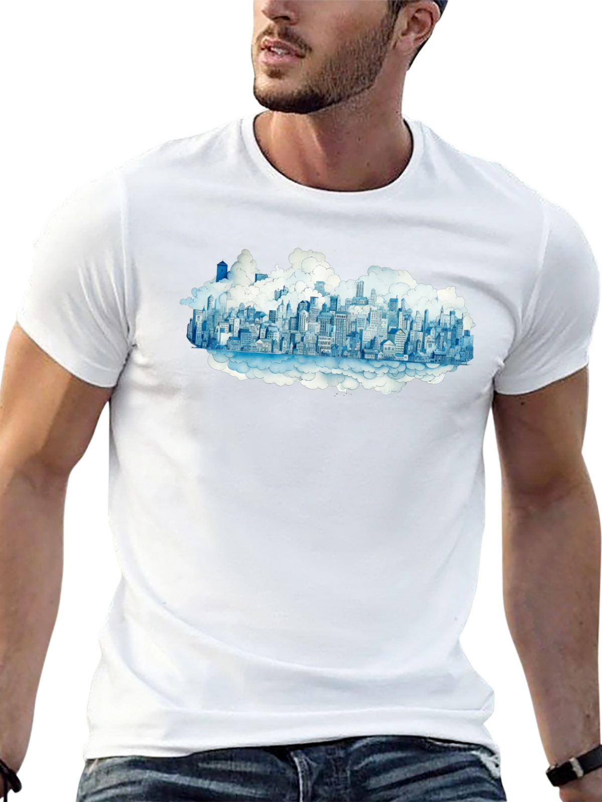 City in the Clouds Black Tee
