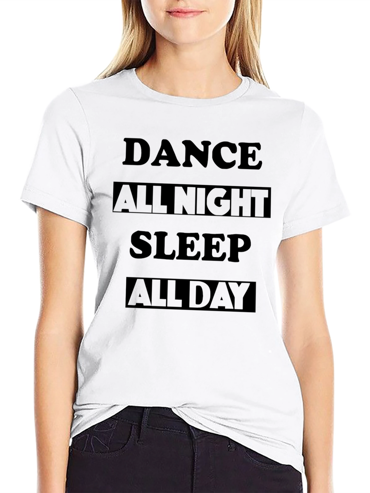 Dance All Night T-Shirt - Black Graphic Tee