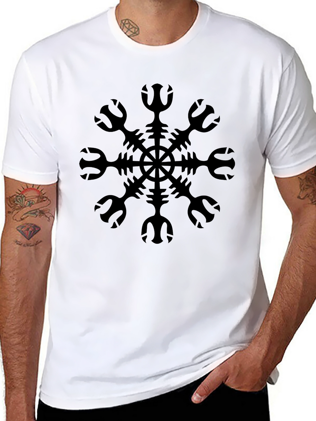 Vegvisir Compass T-Shirt - Viking Navigation Symbol Tee
