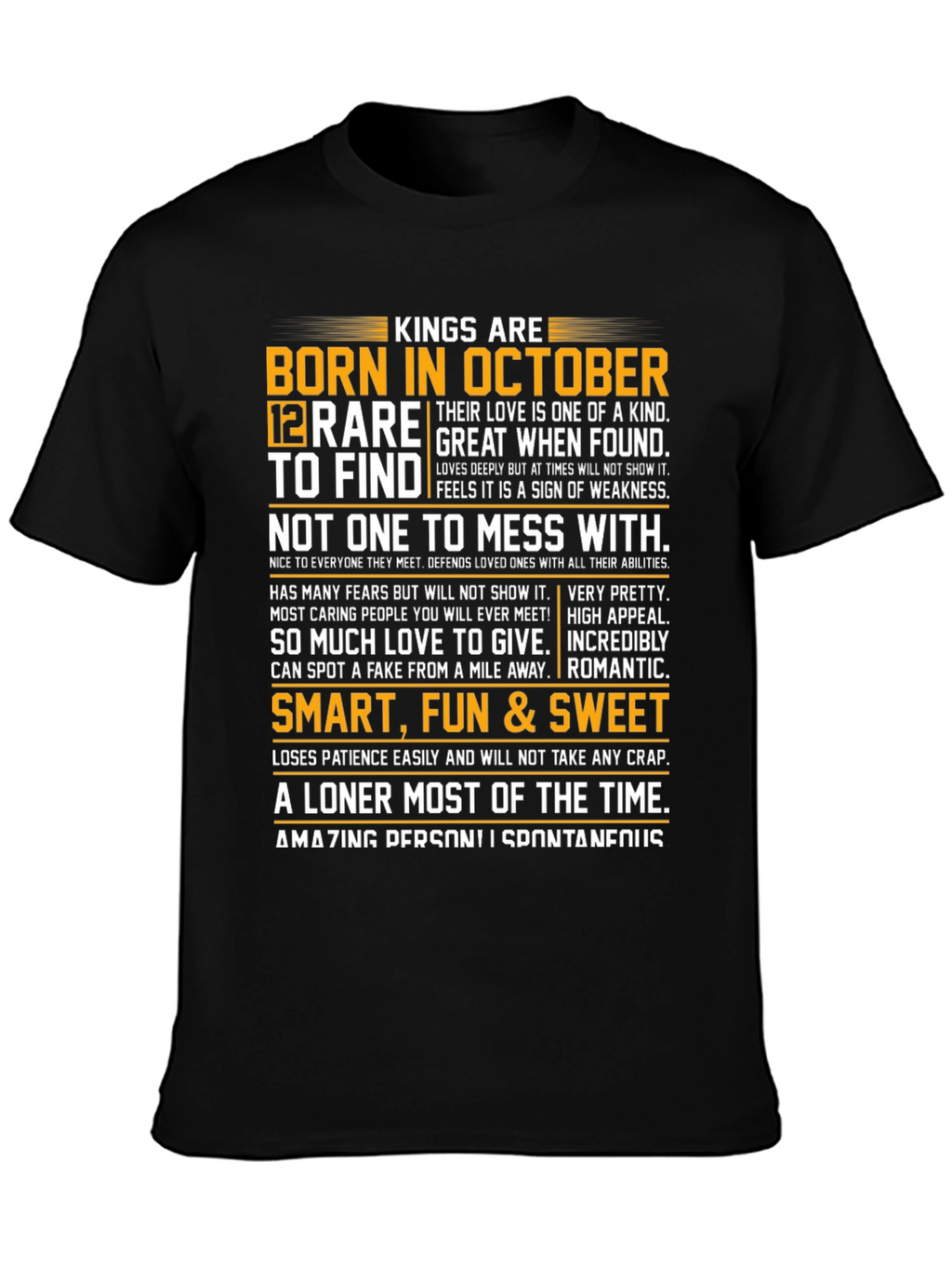 Kings Are Born in October Graphic T-Shirt