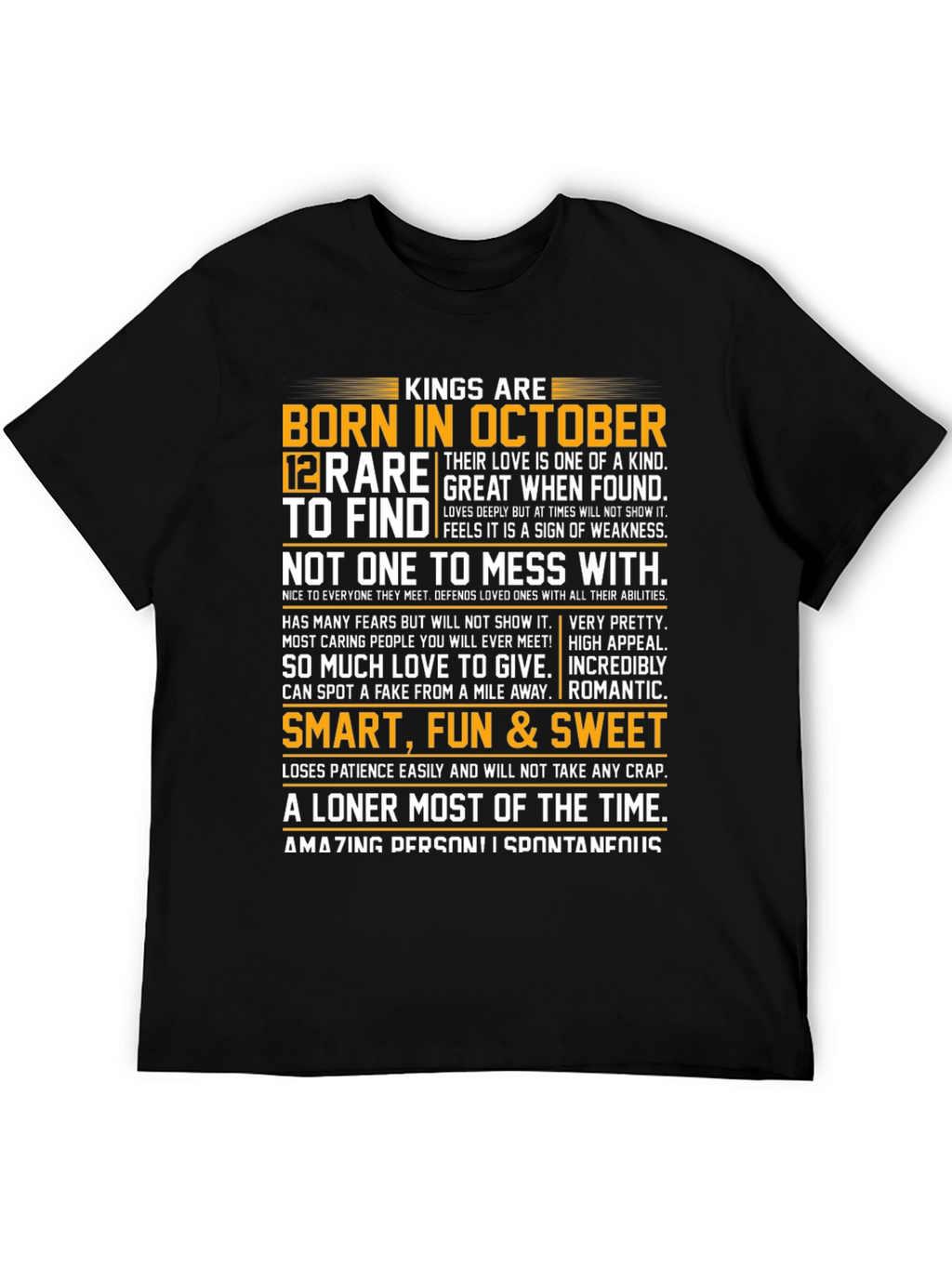 Kings Are Born in October Graphic T-Shirt