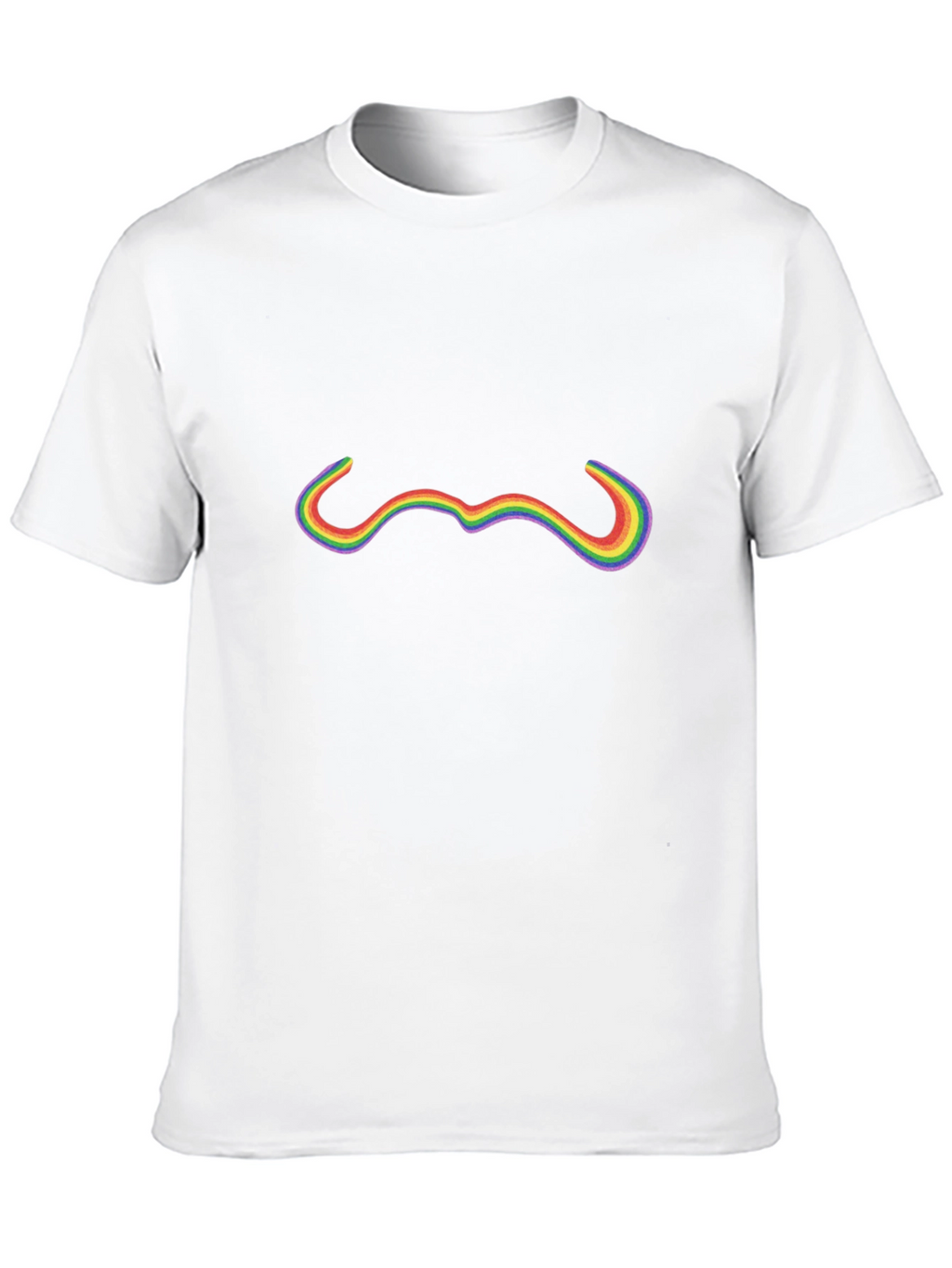 Rainbow Moustache Graphic Tee - Stylish Comfort