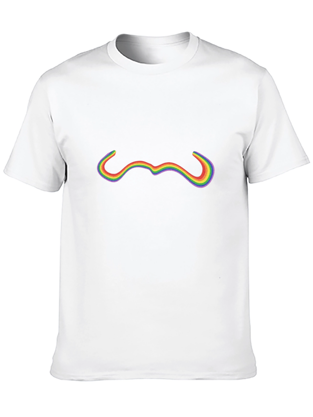 Rainbow Moustache Graphic Tee - Stylish Comfort