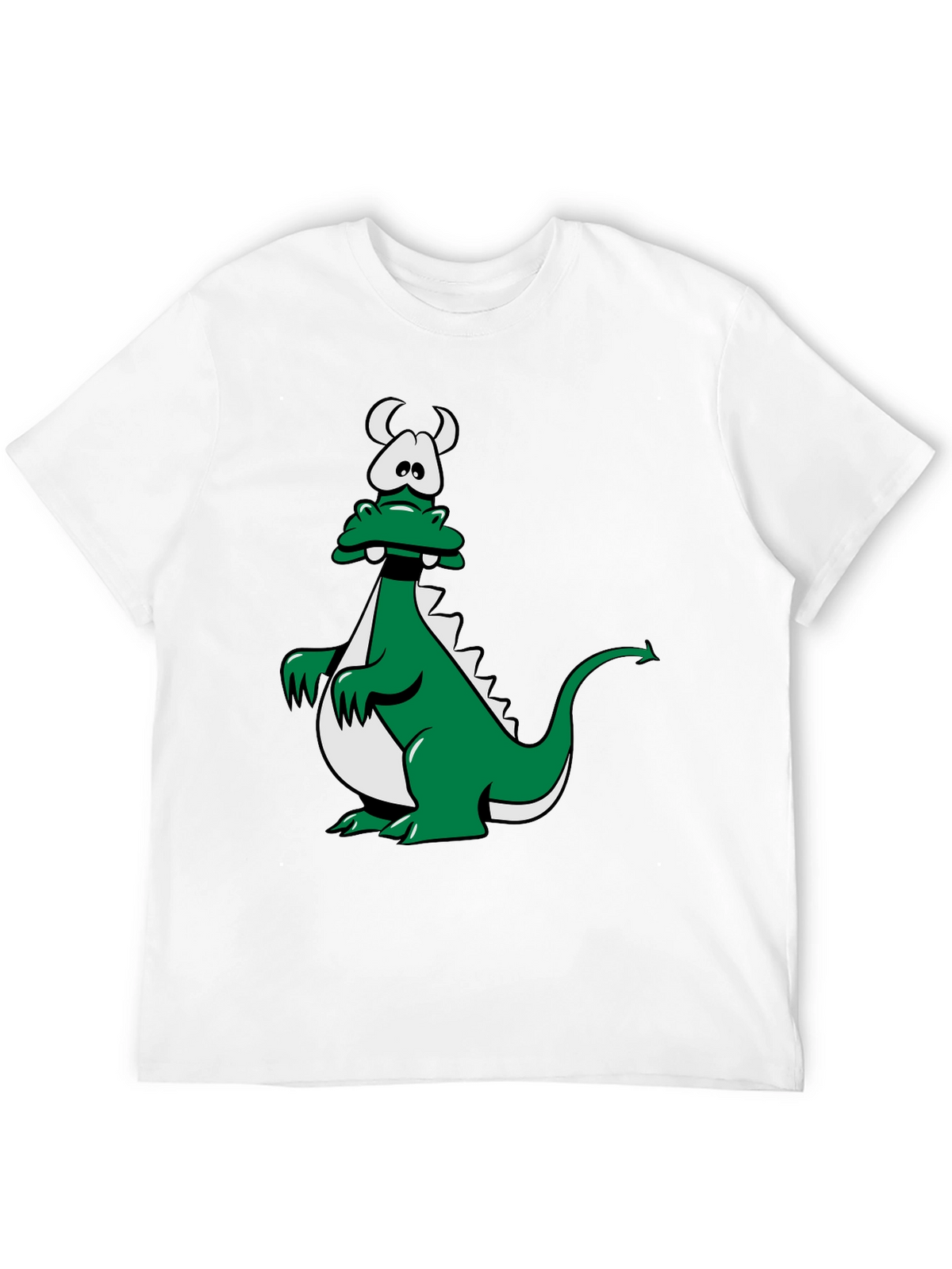 Cartoon Dragon Graphic Tee - Black Unisex T-Shirt