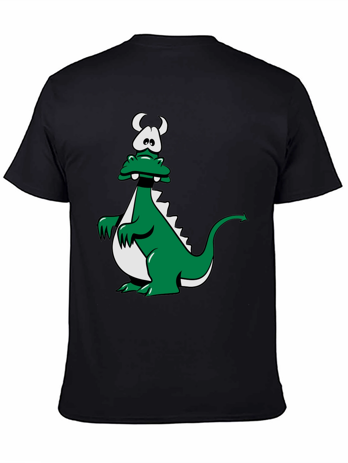 Cartoon Dragon Graphic Tee - Black Unisex T-Shirt