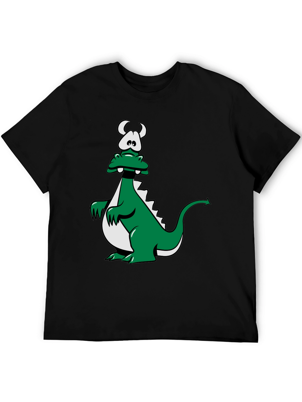 Cartoon Dragon Graphic Tee - Black Unisex T-Shirt