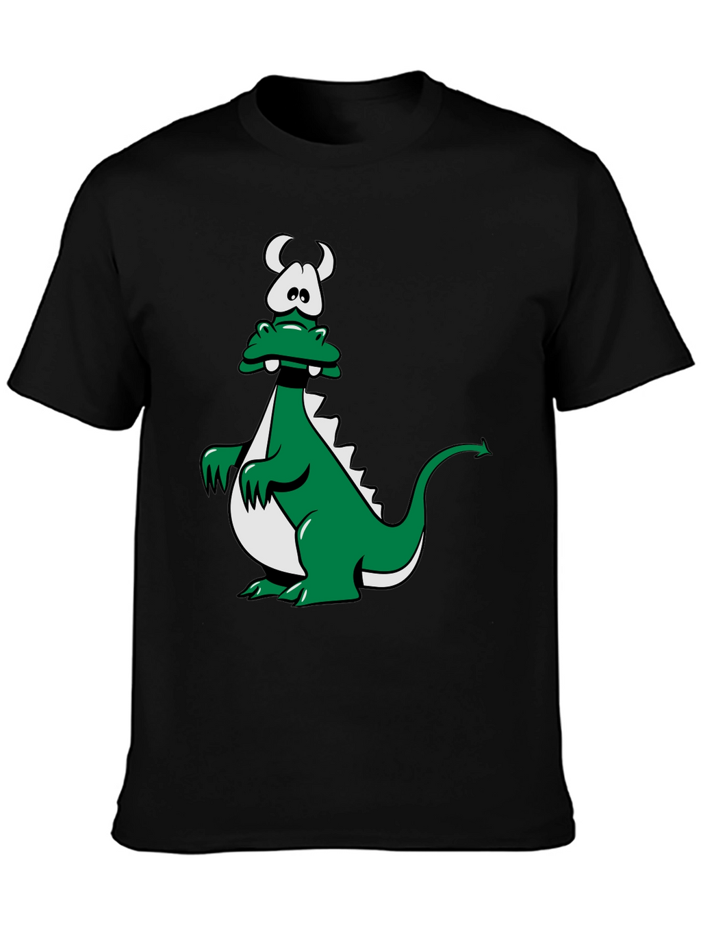 Cartoon Dragon Graphic Tee - Black Unisex T-Shirt