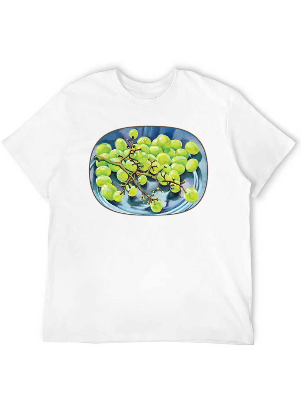 Green Grapes Graphic Tee - Unique Fruit Design Shirt