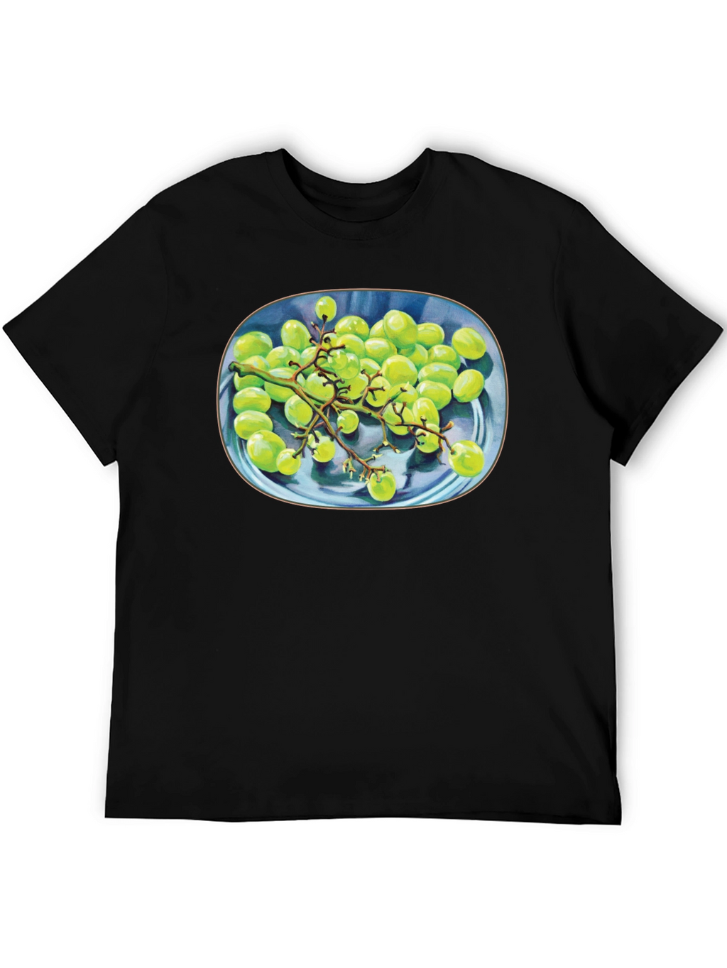 Green Grapes Graphic Tee - Unique Fruit Design Shirt