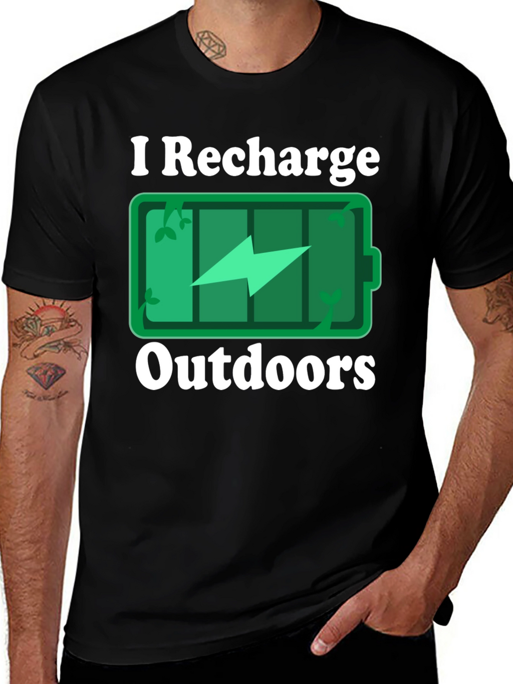 I Recharge Outdoors Graphic T-Shirt
