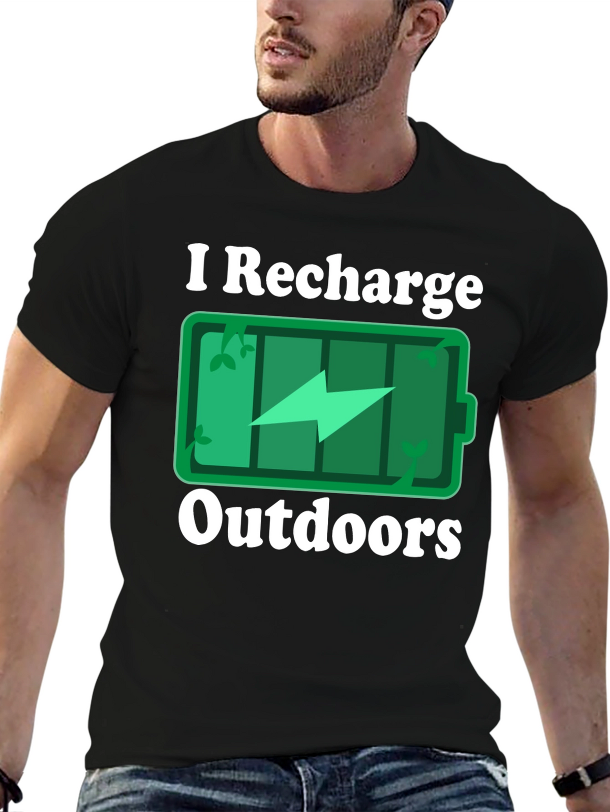 I Recharge Outdoors Graphic T-Shirt
