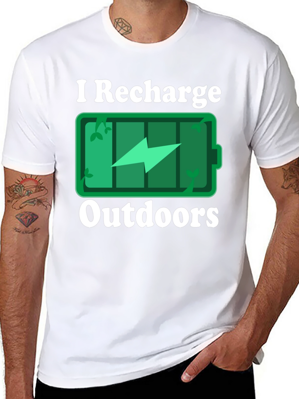 I Recharge Outdoors Graphic T-Shirt