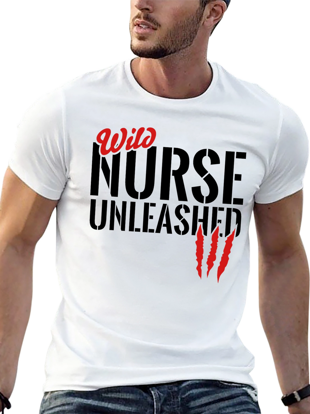 Wild Nurse Unleashed Graphic T-Shirt