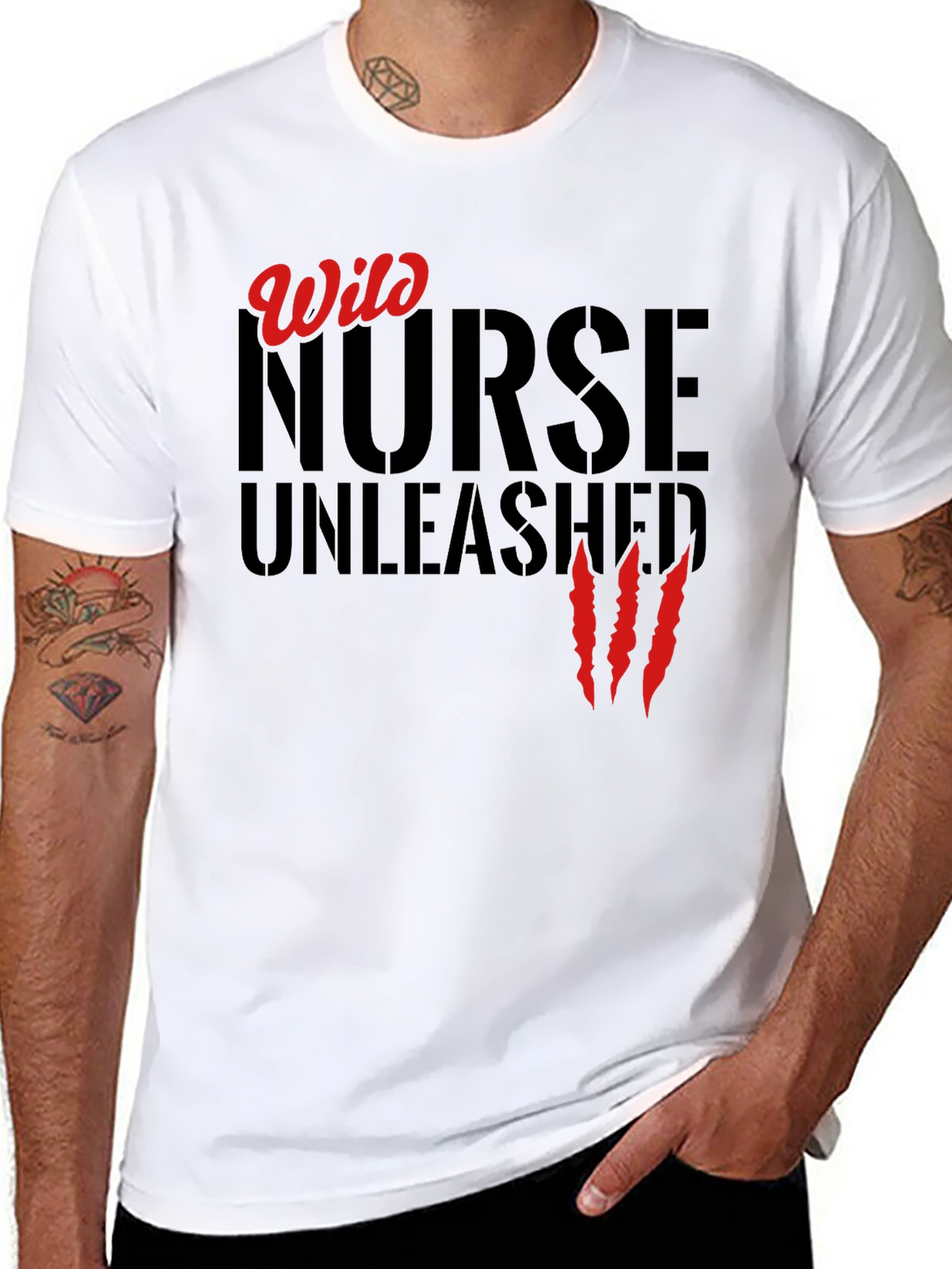 Wild Nurse Unleashed Graphic T-Shirt