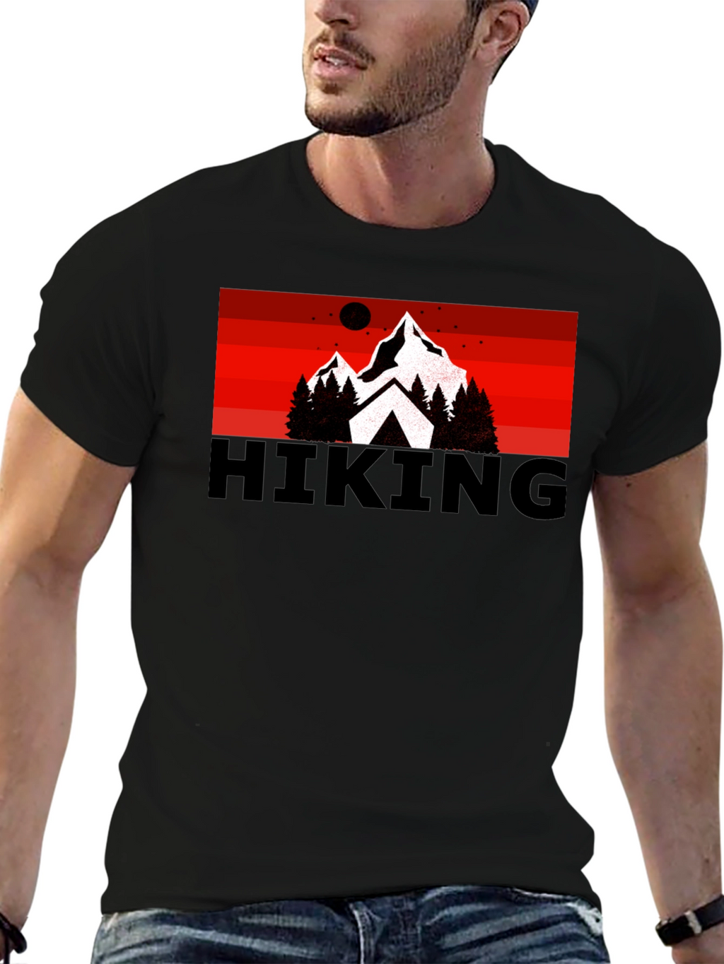 Hiking Adventure Graphic Tee - Black