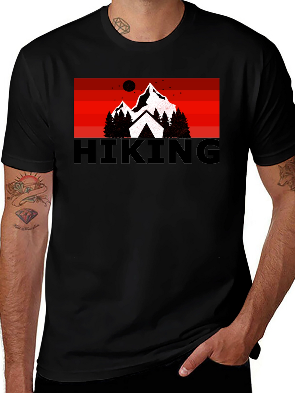 Hiking Adventure Graphic Tee - Black