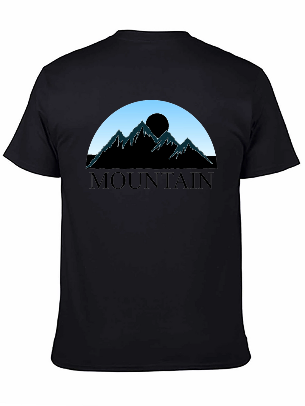 Mountain Silhouette Graphic Tee - Black Cotton Blend