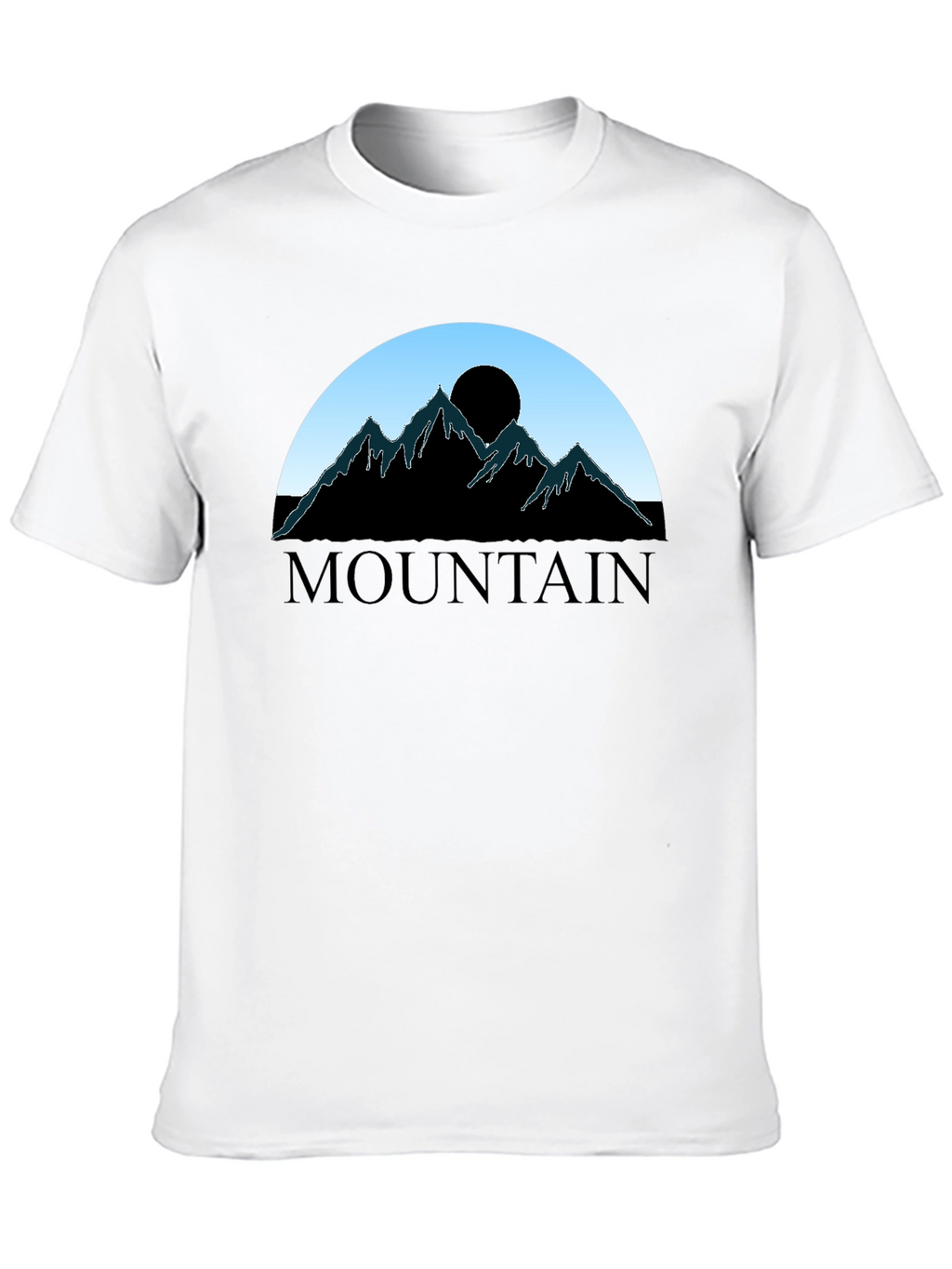 Mountain Silhouette Graphic Tee - Black Cotton Blend