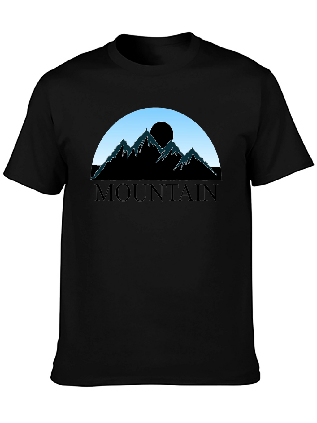 Mountain Silhouette Graphic Tee - Black Cotton Blend