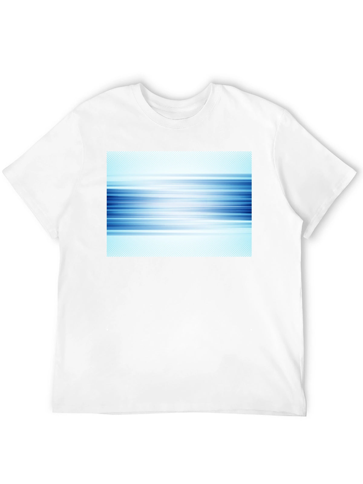 Abstract Blue Lines Graphic Black T-Shirt