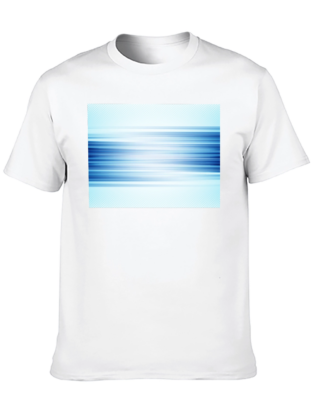 Abstract Blue Lines Graphic Black T-Shirt