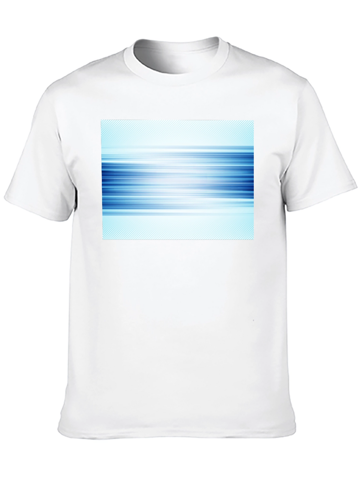 Abstract Blue Lines Graphic Black T-Shirt