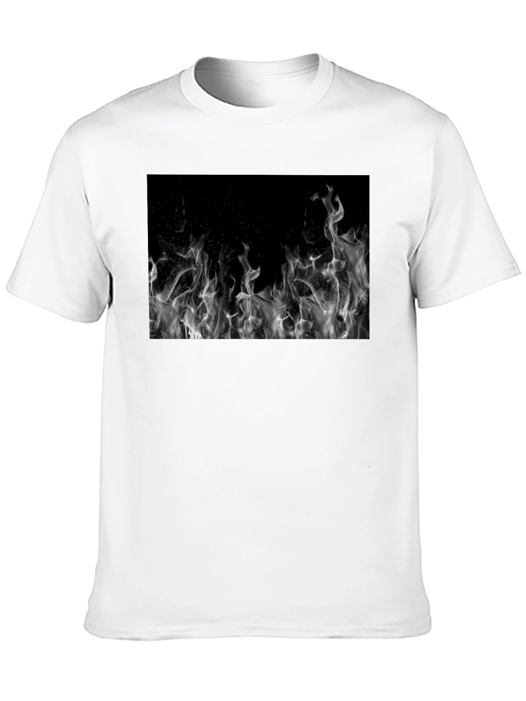 Black Tee with Abstract Smoke Print