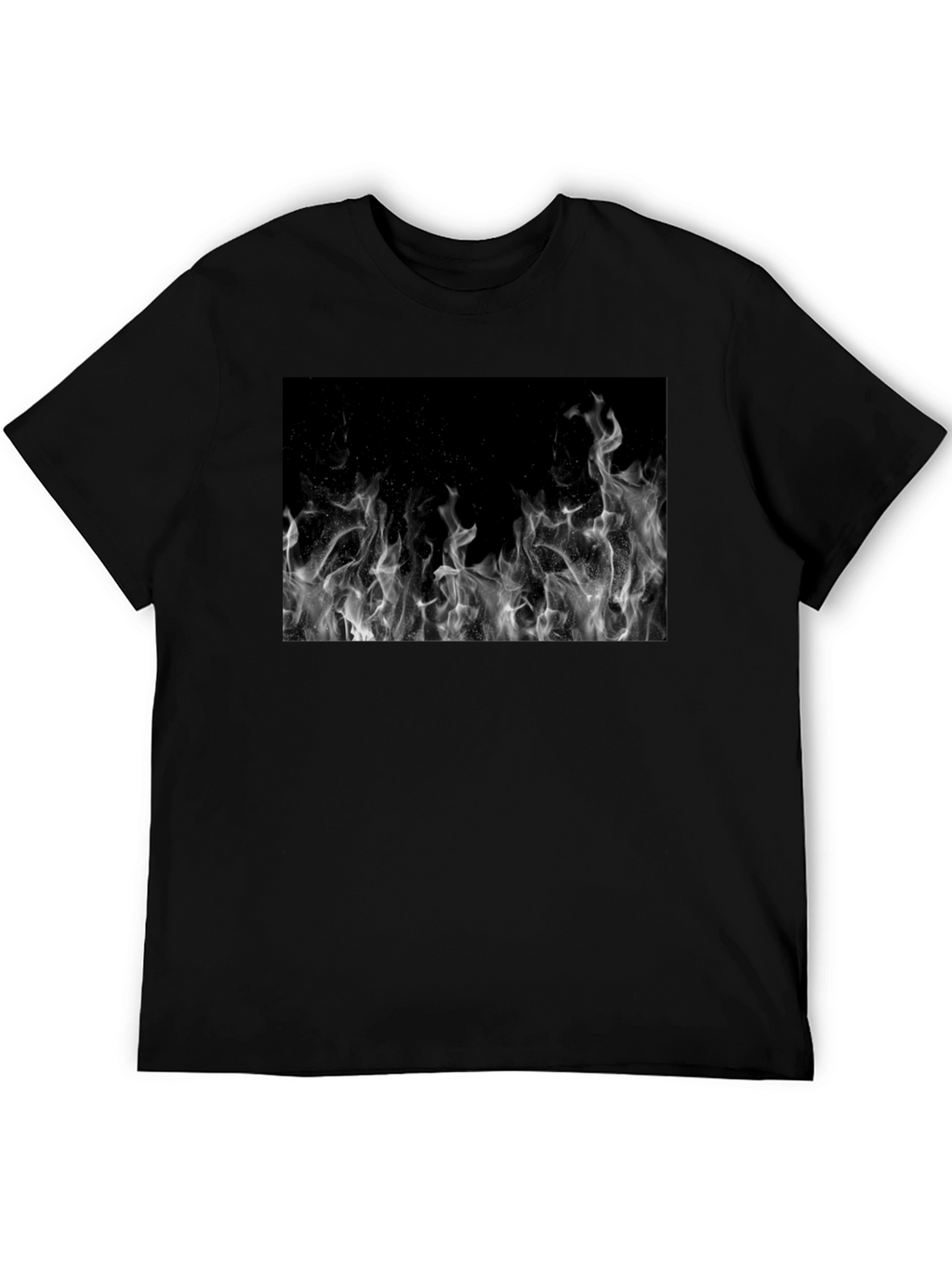 Black Tee with Abstract Smoke Print