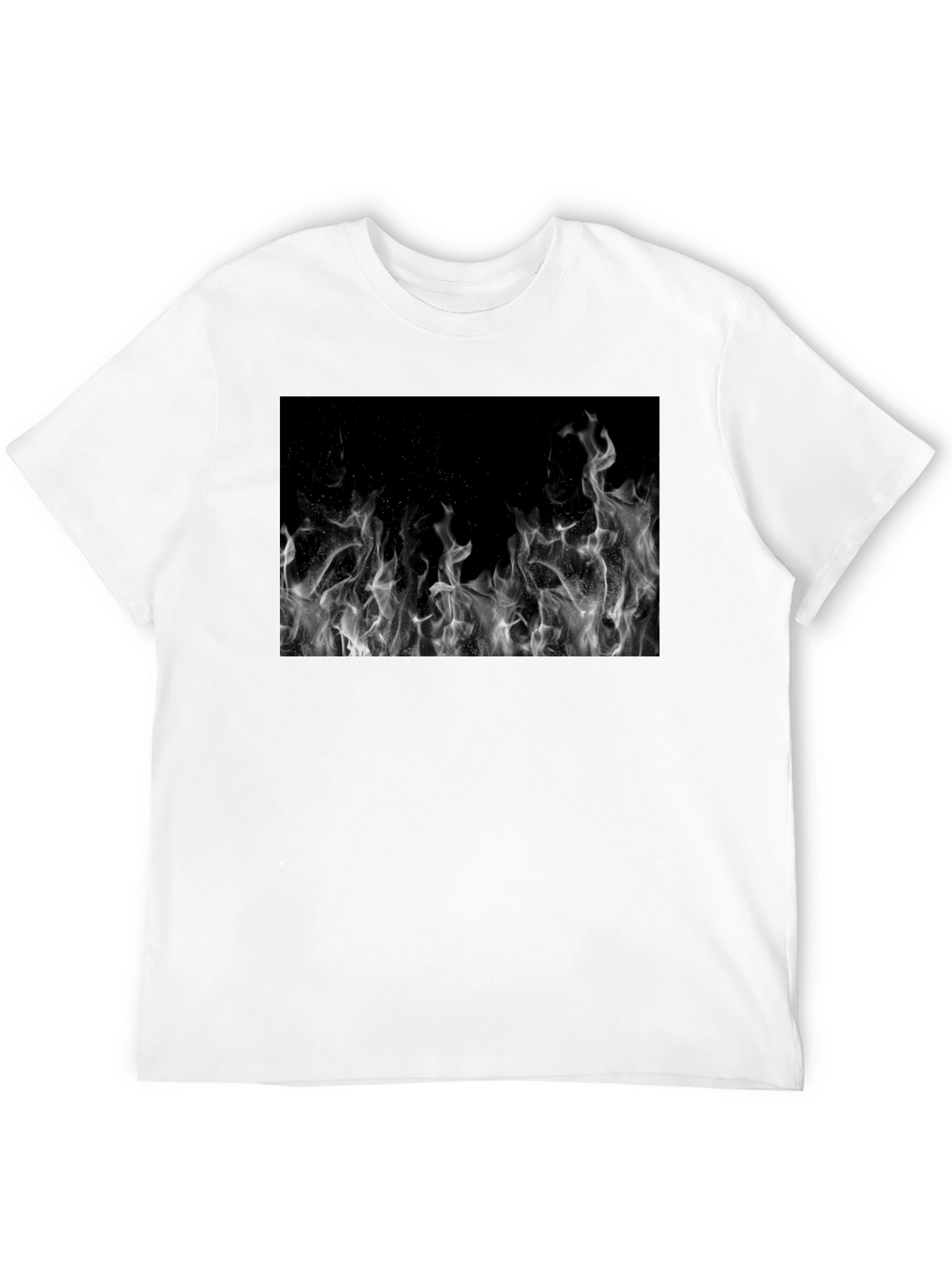 Black Tee with Abstract Smoke Print
