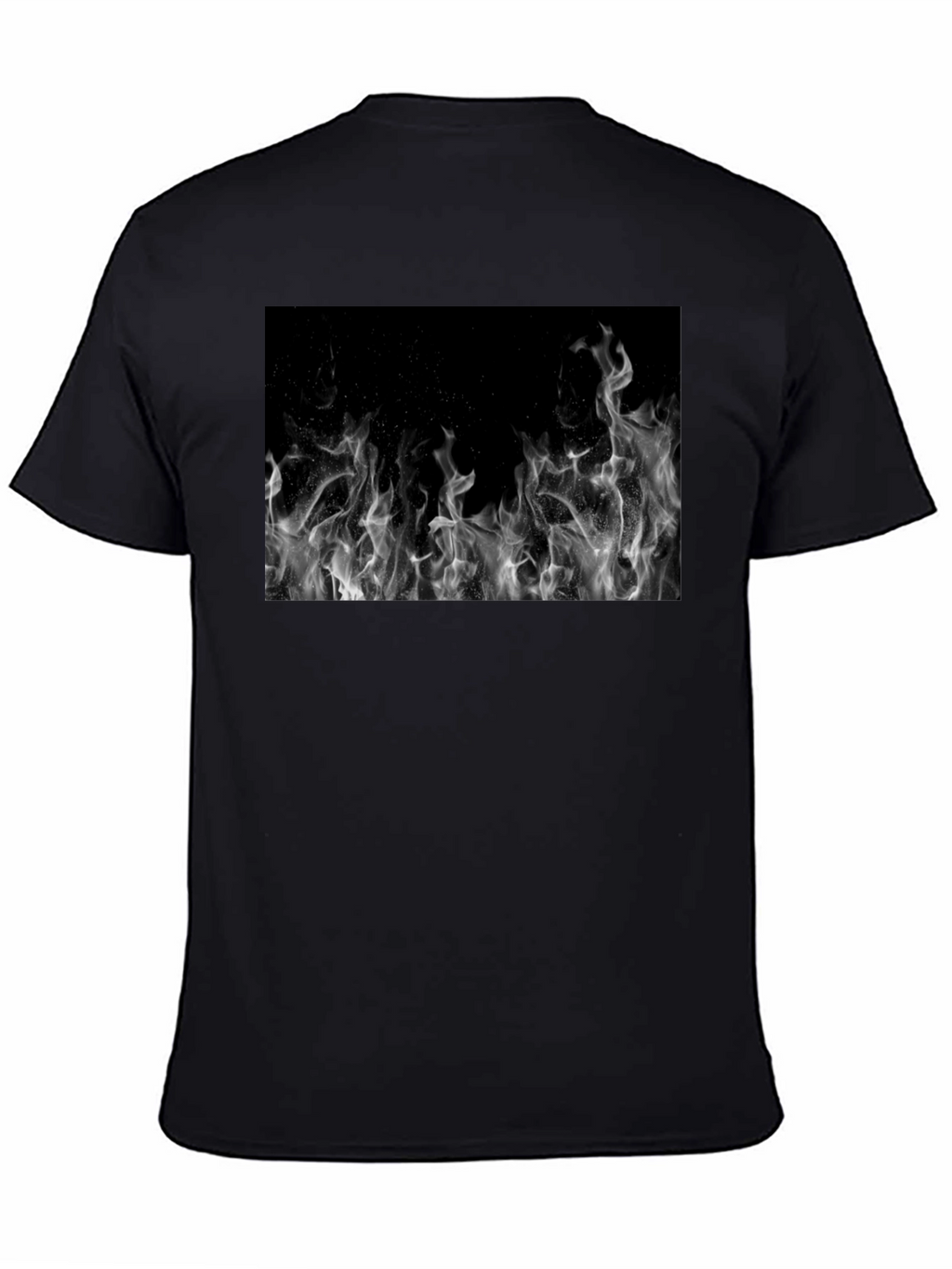 Black Tee with Abstract Smoke Print