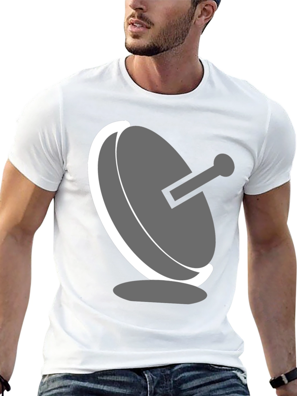 Satellite Dish Graphic T-Shirt - Modern Tech Tee