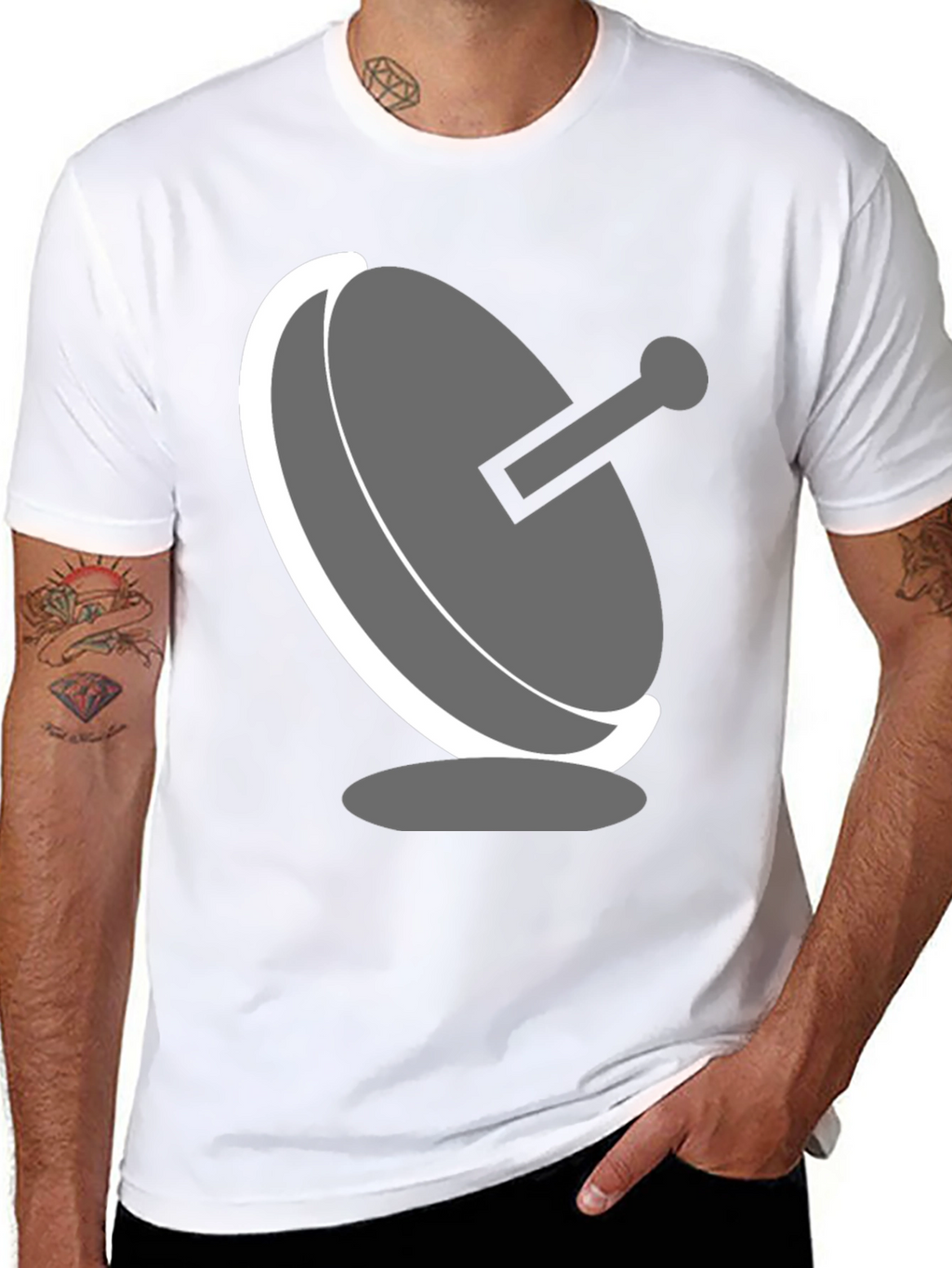 Satellite Dish Graphic T-Shirt - Modern Tech Tee