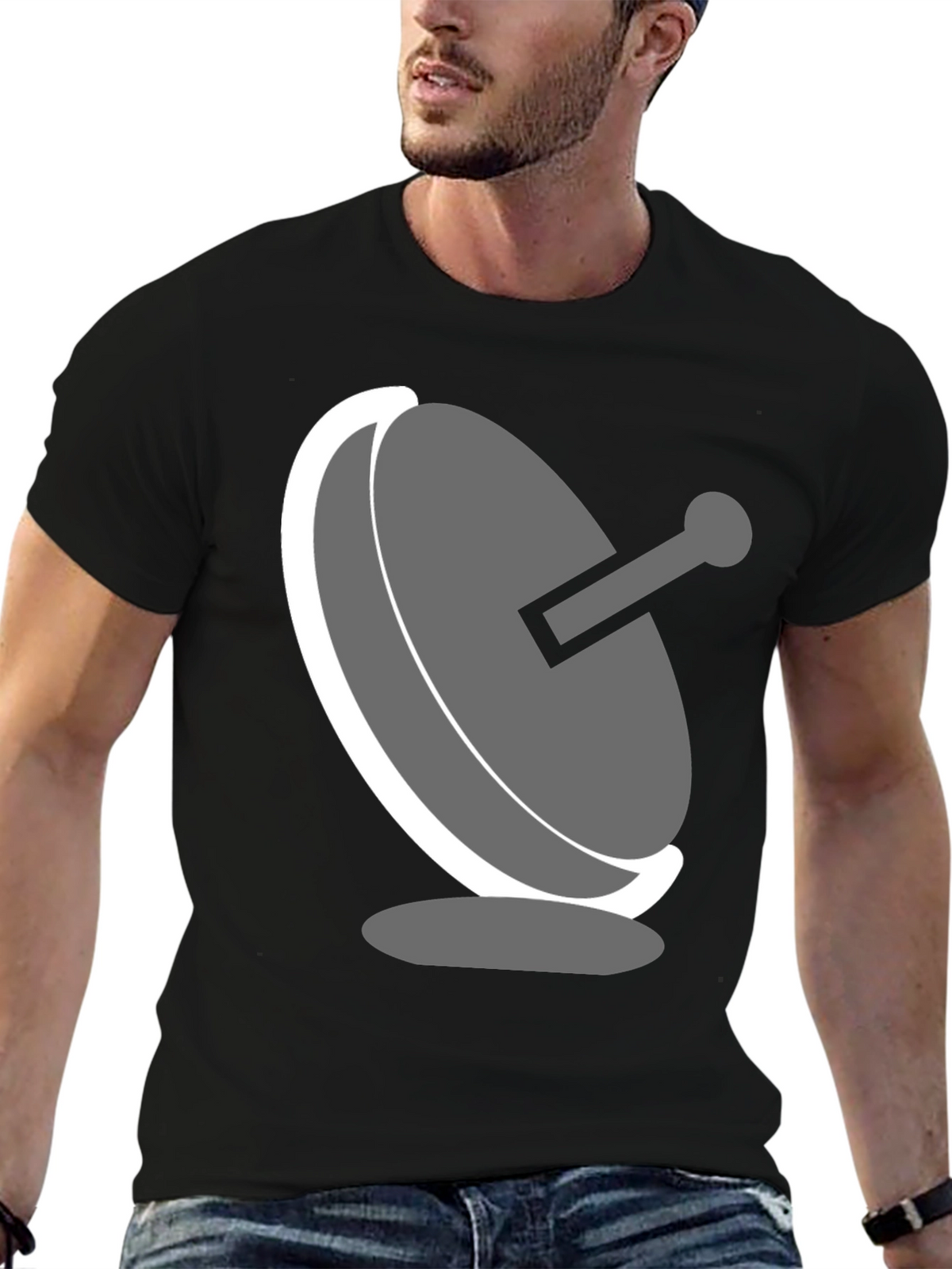 Satellite Dish Graphic T-Shirt - Modern Tech Tee