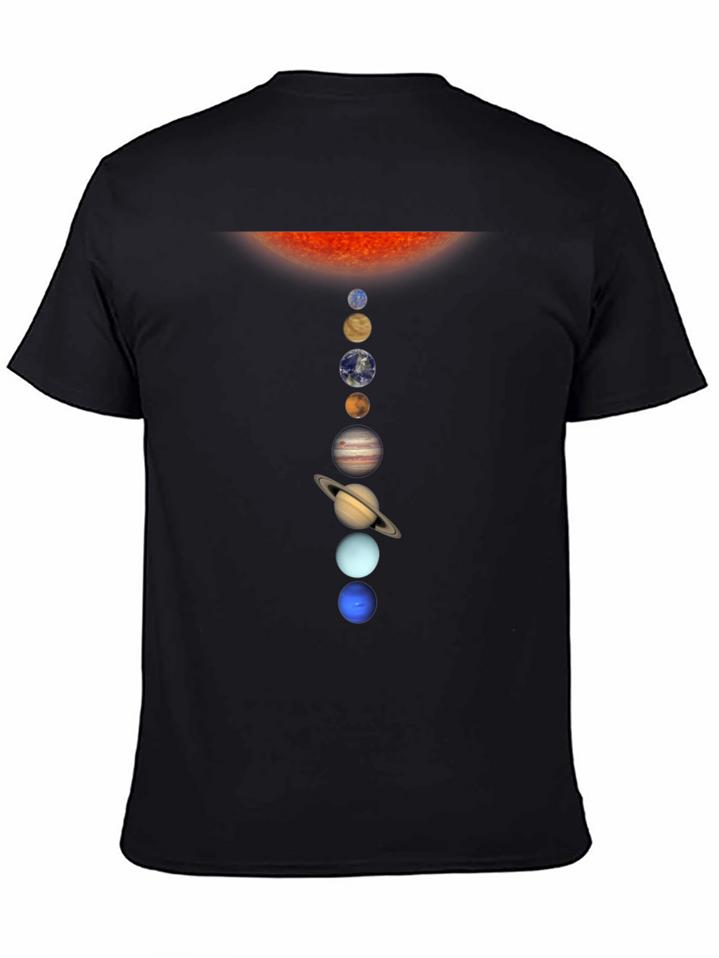 Solar System Planets Graphic T-Shirt - Black