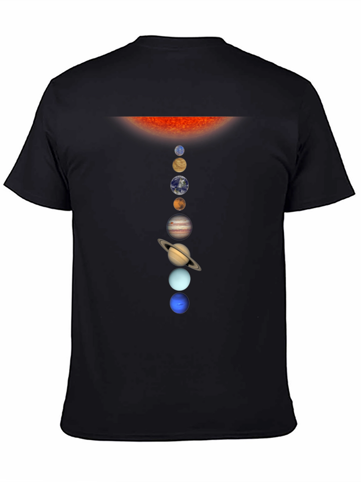 Solar System Planets Graphic T-Shirt - Black