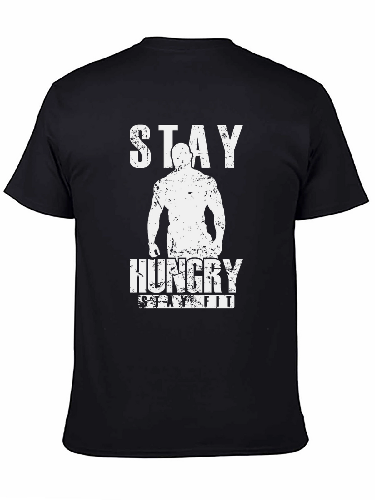 Stay Hungry Stay Fit Black Graphic T-Shirt