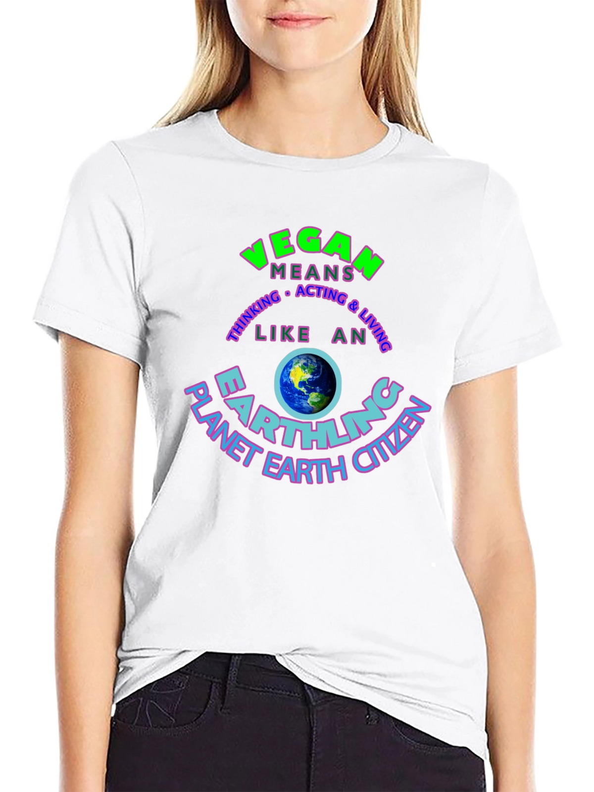 Vegan Earthling T-Shirt - Planet Earth Citizen