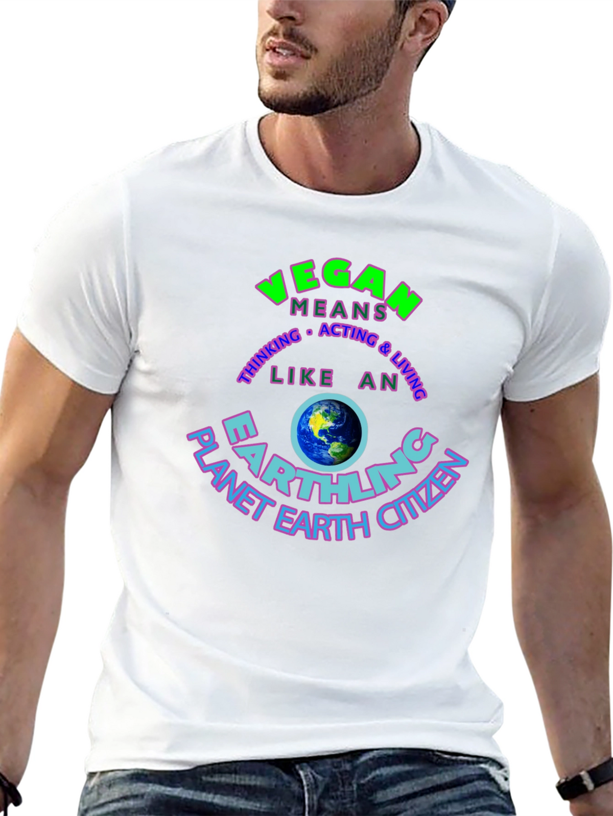 Vegan Earthling T-Shirt - Planet Earth Citizen