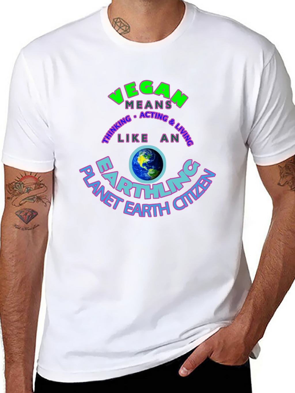 Vegan Earthling T-Shirt - Planet Earth Citizen