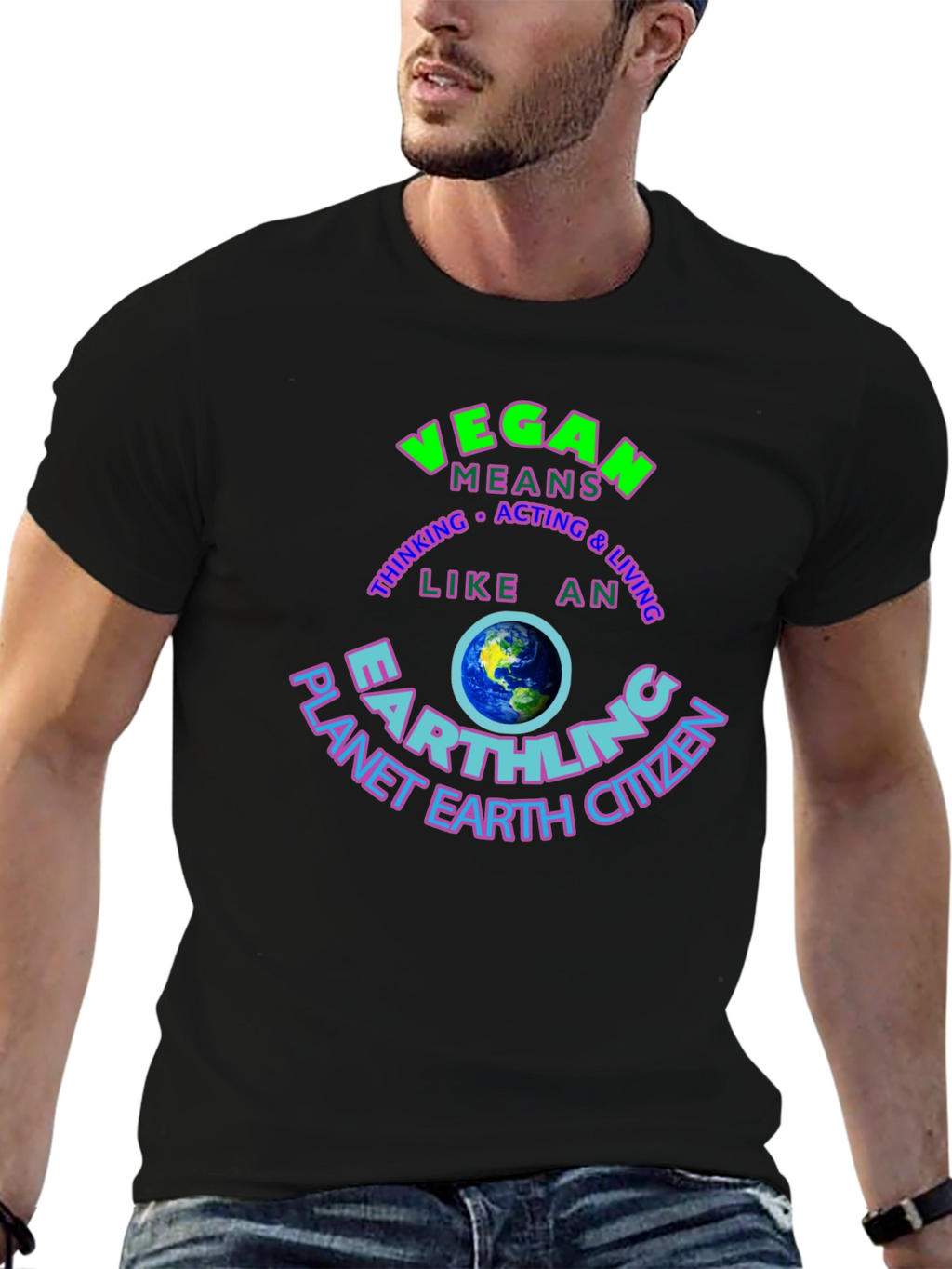 Vegan Earthling T-Shirt - Planet Earth Citizen