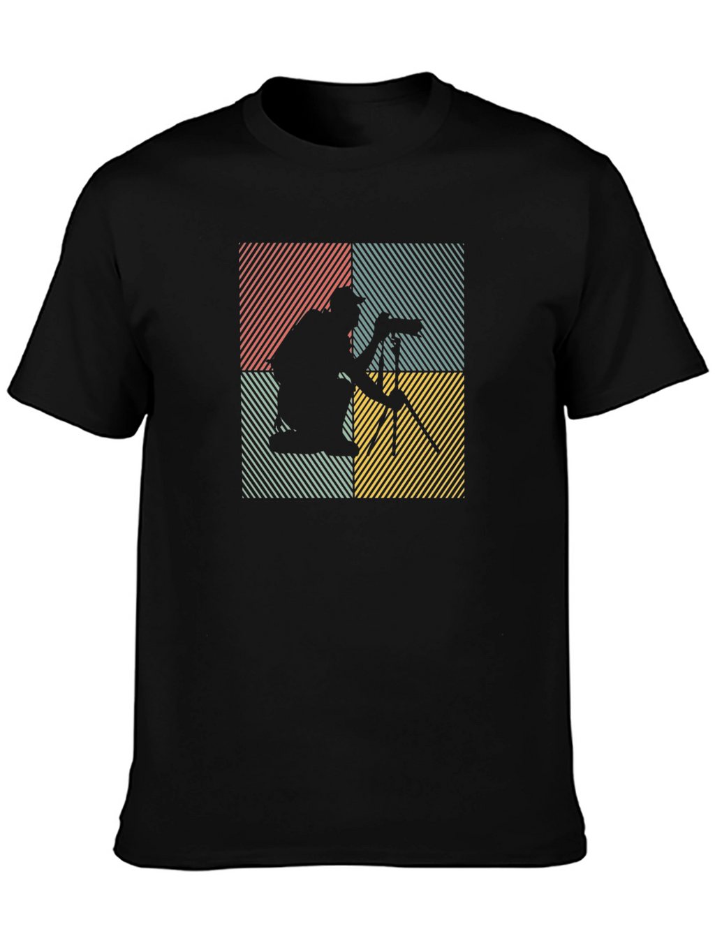 Photographer Silhouette Graphic Tee - Retro Style