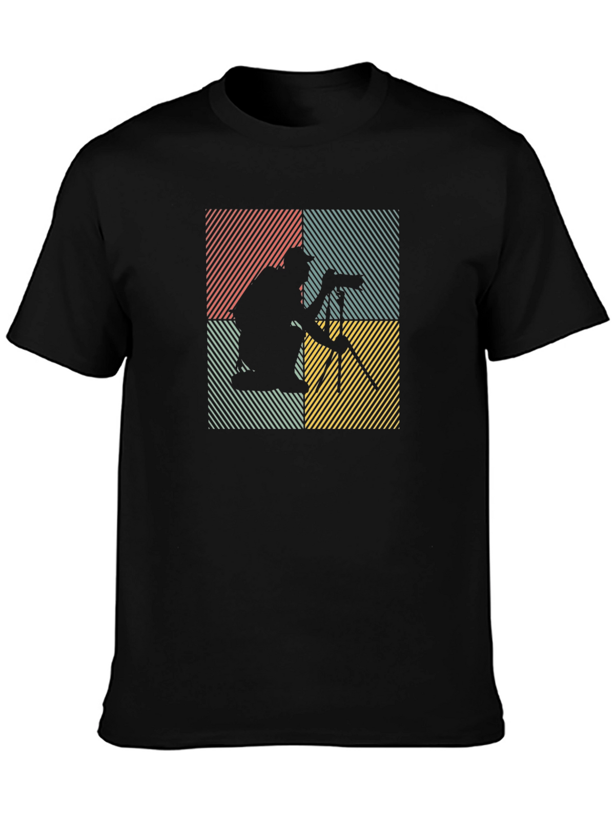 Photographer Silhouette Graphic Tee - Retro Style